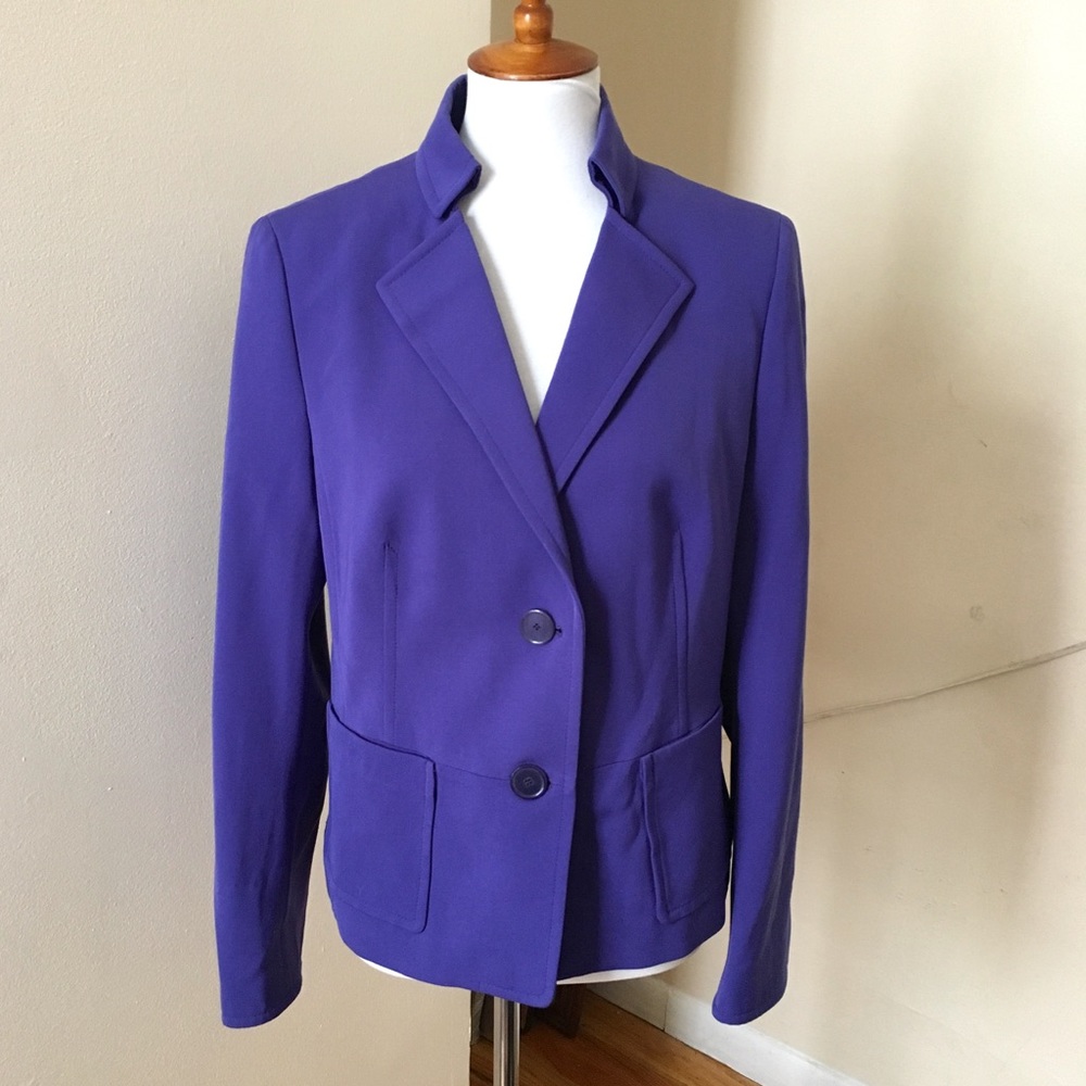 Akris Punto Notch Collar Jacket Blazer Violet 12 - Picture 2 of 8